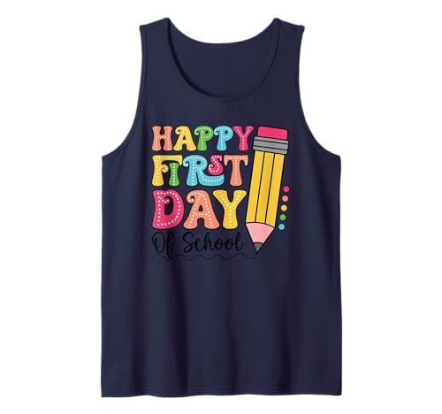 Happy First Day Of School - Cute Pencil Back To School Kids Tank Top Happy First Day Of School - Cute Pencil Back To School Kids Tank Top von School Staff Apparel.USA