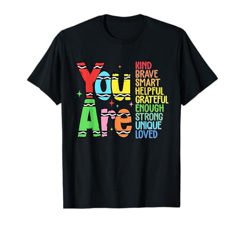 Retro You Are Kind Smart Brave Teacher - Cute Back To School T-Shirt von School Staff Apparel.USA