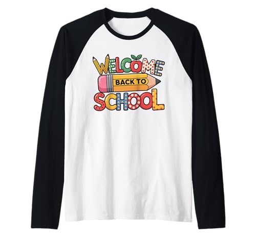 Welcome Back To School – Niedlicher Bleistift Lehrer Schüler Kinder Raglan von School Staff Apparel.USA