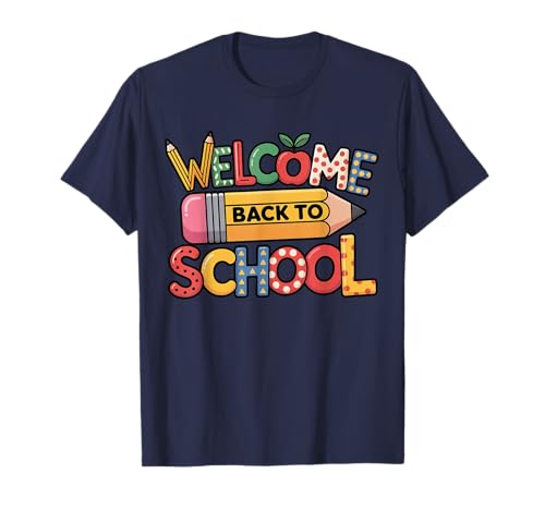 Welcome Back To School – Niedlicher Bleistift Lehrer Schüler Kinder T-Shirt von School Staff Apparel.USA