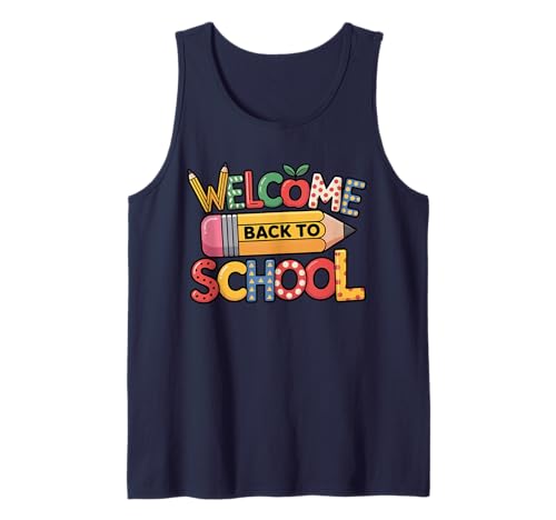 Welcome Back To School – Niedlicher Bleistift Lehrer Schüler Kinder Tank Top von School Staff Apparel.USA
