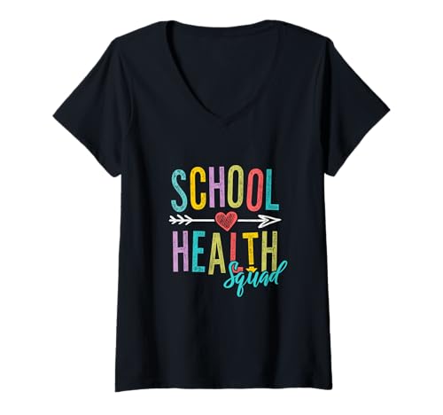 Damen Lustiges Oberteil für Schule, Gesundheit, Büro, Wertschätzung T-Shirt mit V-Ausschnitt von School Staff Appreciation Designs