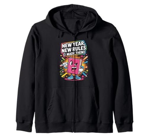 Back to School Lustiges Notizbuch New Year My Rules Kapuzenjacke Back to School Lustiges Notizbuch New Year My Rules Kapuzenjacke von School Time Vibes Apparel Gifts by Anastasia
