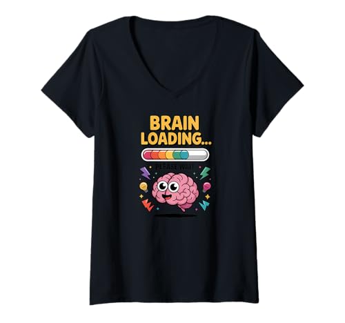 Damen Lustiges Design zum Schulanfang T-Shirt mit V-Ausschnitt von School Time Vibes Apparel Gifts by Anastasia