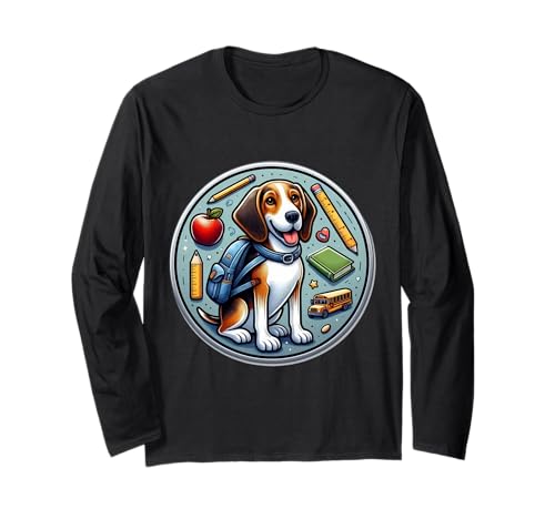Back To School Treeing Walker Coonhoun Hund Junge Mädchen Student Langarmshirt von School Treeing Walker Coonhound Dog Products