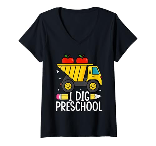 Damen Lustiger und farbenfroher Schulanfang T-Shirt mit V-Ausschnitt Damen Lustiger und farbenfroher Schulanfang T-Shirt mit V-Ausschnitt von SchoolDays Apparel