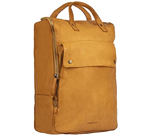 Schoolmaster by Harolds Backpack Rucksack Daypack Damen Herren Leder - amber washed von Schoolmaster