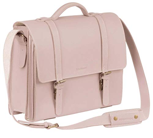 Schoolmaster modern classic - rose, moderne Lehrertasche & Aktentasche aus echtem Leder, viele Innenfächer, Laptoptasche, Umhängetasche & Ledertasche für Damen von Schoolmaster