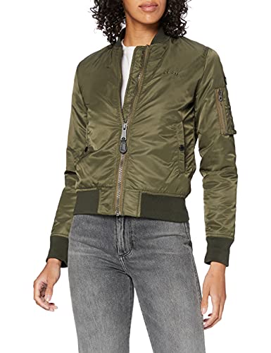 Schott NYC Damen Jacke Airforce1W Ladies Bomber Jacket, Grün (Army Khaki), Gr. 32 (Herstellergröße: X-Small) von Schott NYC