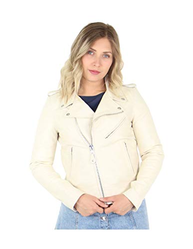 Schott NYC Damen Jacke Perfecto Biker Jacket Without Belt, Elfenbein - Gebrochenes WeiÃY, L von Schott NYC