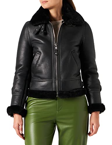 Schott NYC Damen LCW1257 Jacke, Schwarz (Black 90), M von Schott NYC