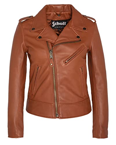 Schott NYC Damen LCW1601D Blousson, Cognac, S von Schott NYC