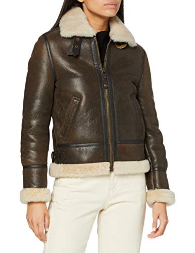 Schott NYC Damen Lederjacke Jacke LCW1257, Braun (dark brown 80), Gr. XS von Schott NYC