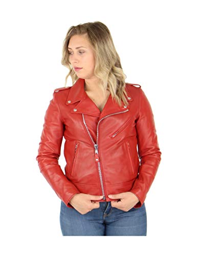 Schott NYC Damen Lederjacke LCW1601D, Rot (red),Gr.40 (L) von Schott NYC