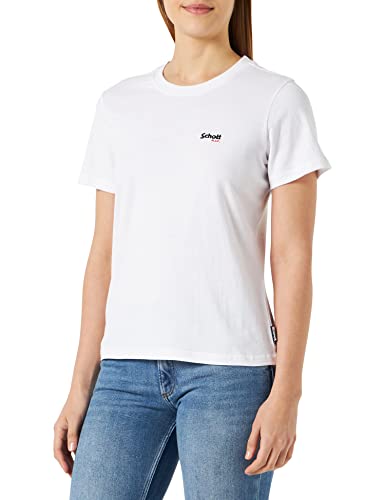 Schott NYC Damen Tssmalllogw T-Shirt, weiß, Large von Schott NYC