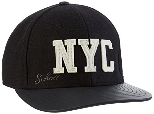 Schott NYC Herren Capwool 2 Baseball Cap, Schwarz (Black/Black 90), One Size von Schott NYC