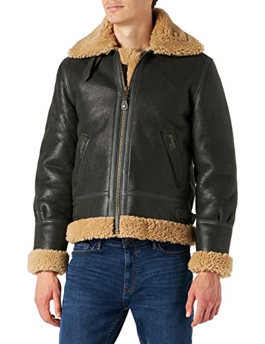 Schott NYC Herren Lc1259 Lederjacke, Khaki/Beige, L von Schott NYC