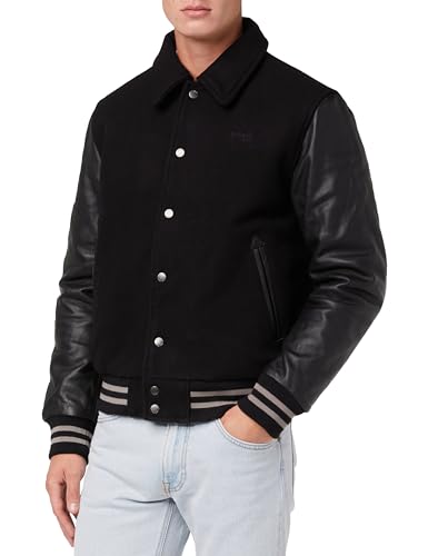 Schott NYC Herren Lc8705collar Jacke, Schwarz/Schwarz, L von Schott NYC