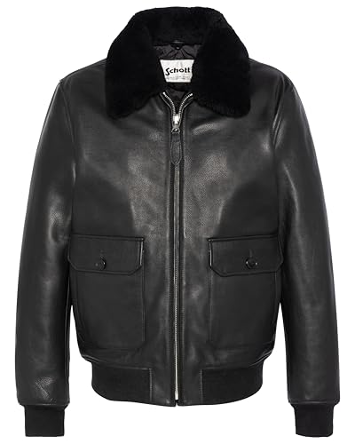 Schott NYC Herren Lcaviation24 Lederjacke, Schwarz, M von Schott NYC