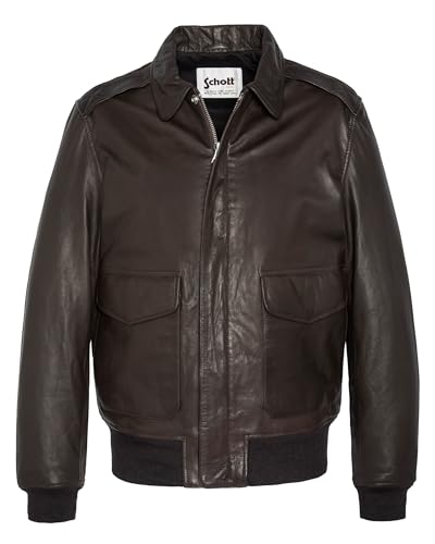 Schott NYC Herren Lcflyvint Jacke, braun, XL von Schott NYC