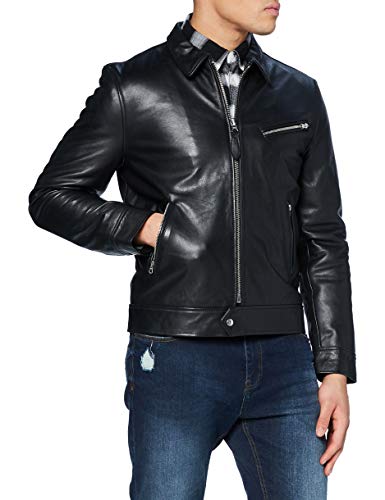 Schott NYC Herren Lcmontana Lederjacke, Schwarz, Medium von Schott NYC