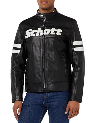 Schott NYC Herren Lcmotorvint Lederjacke, Schwarz, L Schott NYC Herren Lcmotorvint Lederjacke, Schwarz, L von Schott NYC