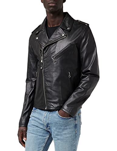 Schott NYC Herren Biker Leather Jacke, Schwarz (Black 90), X-Large von Schott NYC