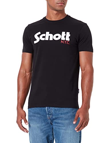 Schott NYC Herren Logo T-Shirt, Schwarz (Schwarz), Medium von Schott NYC