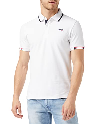 Schott NYC Herren PSDEVON Polohemd, weiß, S von Schott NYC