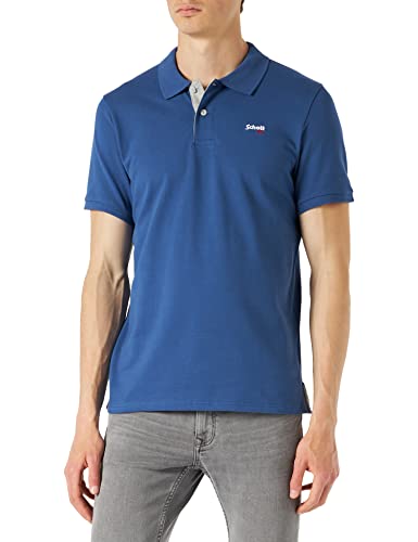 Schott NYC Herren PSMILTON Polohemd, Blue/Hgrey, L von Schott NYC