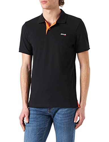 Schott NYC Herren PSMILTON Polohemd, Schwarz/Orange, L von Schott NYC