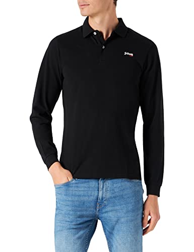 Schott NYC Herren Psjames2 ml Polohemd, Schwarz, L von Schott NYC