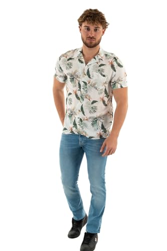 Schott NYC Herren Shrivera Shirt, Off White Paradise, M von Schott NYC