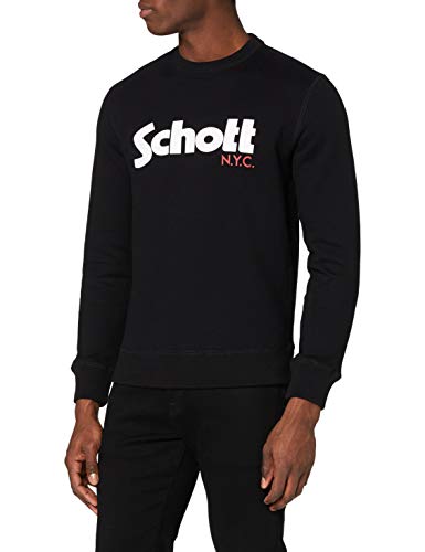 Schott NYC Herren Swcrew Sweatshirt, Schwarz (Black Black), Large von Schott NYC