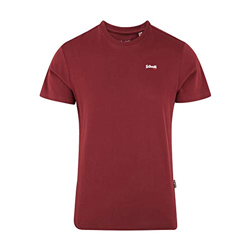 Schott NYC Herren TSLOGOCASUAL t Shirt Damen, Bordeaux, L von Schott NYC