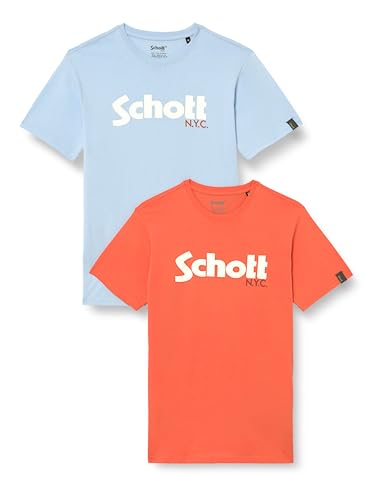 Schott NYC Herren Tspklogo T-Shirt, Mehrfarbig, M von Schott NYC