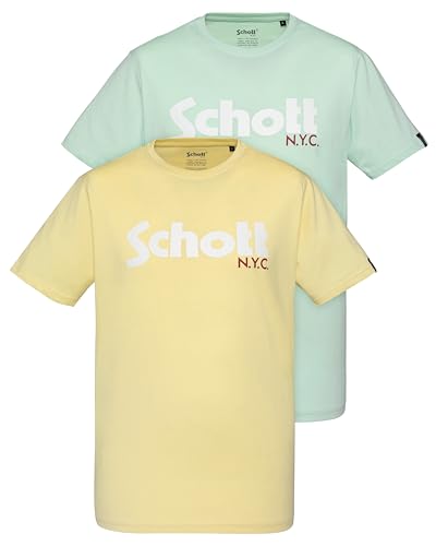 Schott NYC Herren Tspklogo T-Shirt, Mehrfarbig, XL von Schott NYC