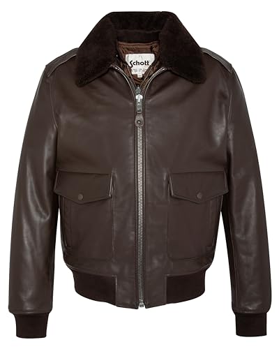 Schott NYC Herren lcflyw22 Lederjacke, braun, S Schott NYC Herren lcflyw22 Lederjacke, braun, S von Schott NYC