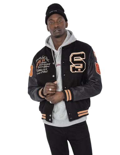 Schott NYC Herren Lcteddybd Jacke, Schwarz/Schwarz, L von Schott NYC