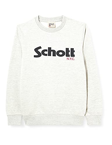 SCHOTT NYC Jungen SWCREWBOY Pullover, Heather grau, 12 Jahre regulär von Schott NYC