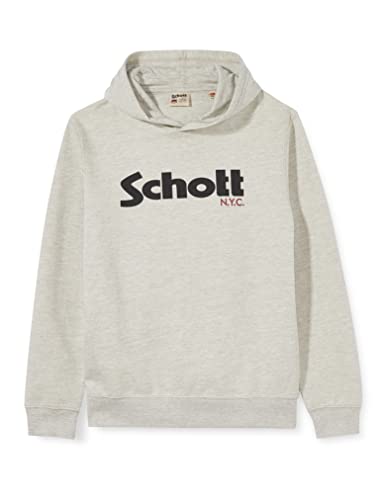 Schott NYC Jungen SWHOODBOY Pullover, Heat.Grau, 10 Jahre von Schott NYC