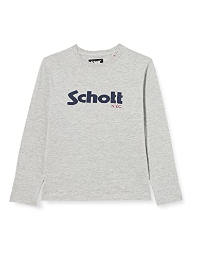 Schott NYC Mädchen TSLOGOMLBOY T-Shirt, Heather Grey, 10 Jahre von Schott NYC