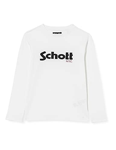 Schott NYC Mädchen TSLOGOMLBOY T-Shirt, weiß, 10 Jahre von Schott NYC