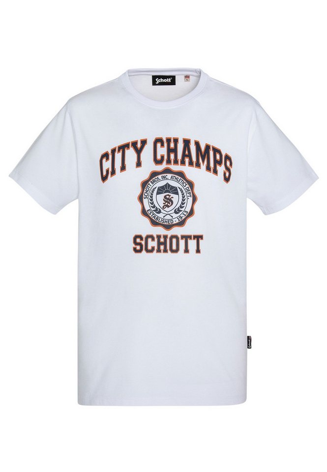 Schott NYC T-Shirt T-Shirt Kurzarmshirt mit Rundhalsausschnitt und Schott NYC T-Shirt T-Shirt Kurzarmshirt mit Rundhalsausschnitt und von Schott NYC