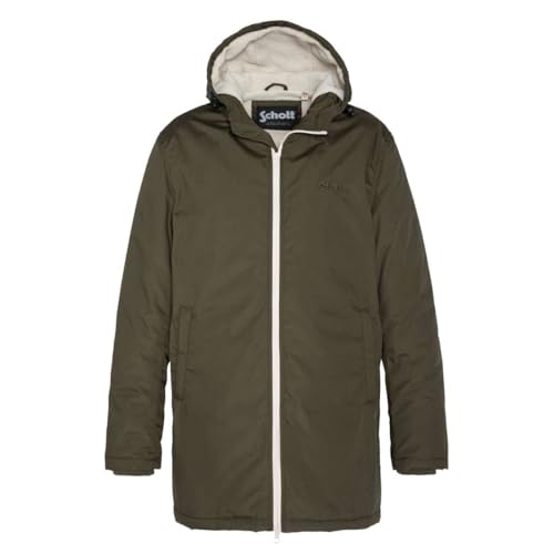 Schott NYC Unisex Bluster Schott Sherpa gefütterte Kapuzenjacke, Dunkles kaki, L von Schott NYC