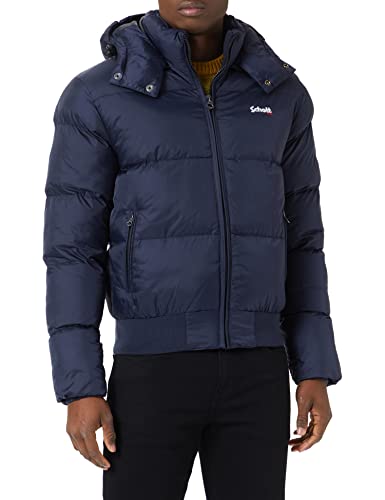 Schott NYC Unisex Chicago Daunenjacke mit Kapuze und Flansch, Marineblau, Small von Schott NYC