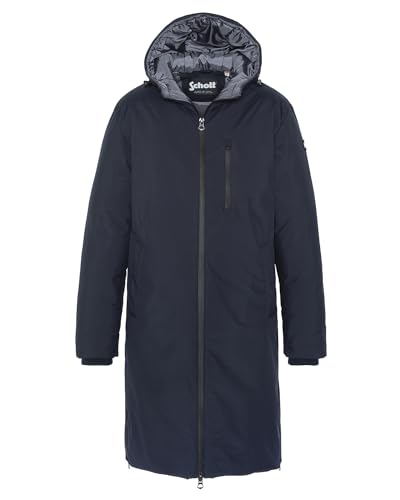 Schott NYC Unisex Fargo Lange Daunenjacke mit Reißverschluss, Marineblau, Small von Schott NYC