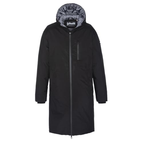 Schott NYC Unisex Fargo Lange Daunenjacke mit Reißverschluss, Schwarz, Medium von Schott NYC