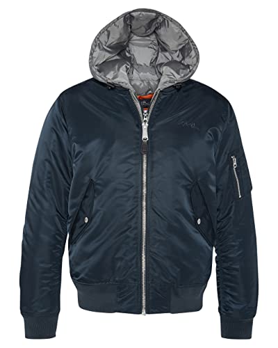 Schott NYC Unisex Ma20rs Schott MA1 Jacke mit Abnehmbarer Kapuze, Marineblau, M von Schott NYC