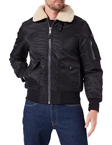 Schott NYC Unisex Oharars Bomber, Schwarz/Beige, Small von Schott NYC